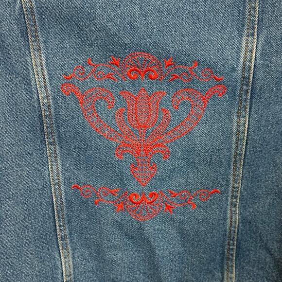 C.E. Schmidt Embellished Denim Jeans Jacket size Small - Picture 6 of 7